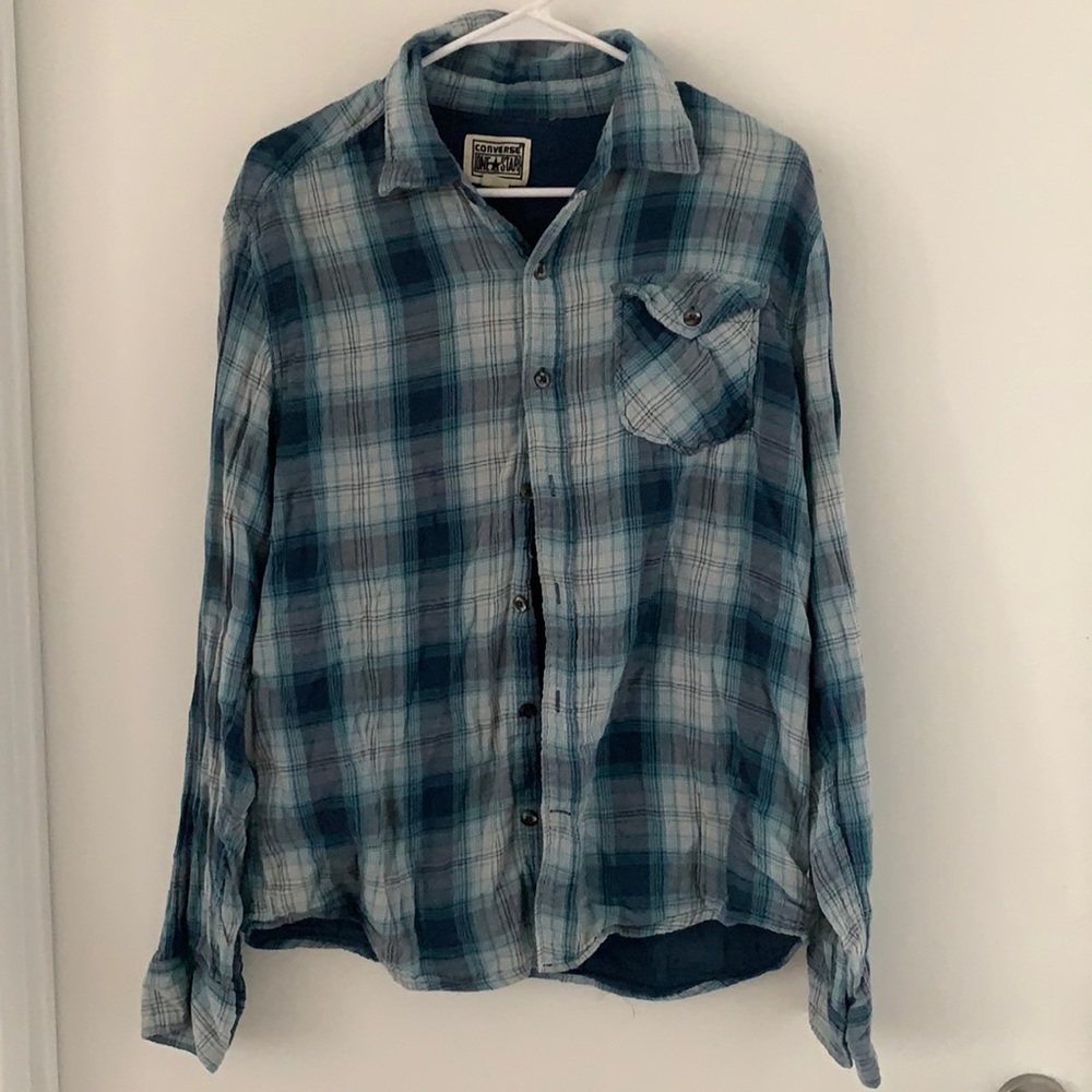 Converse One Star Plaid Button Down